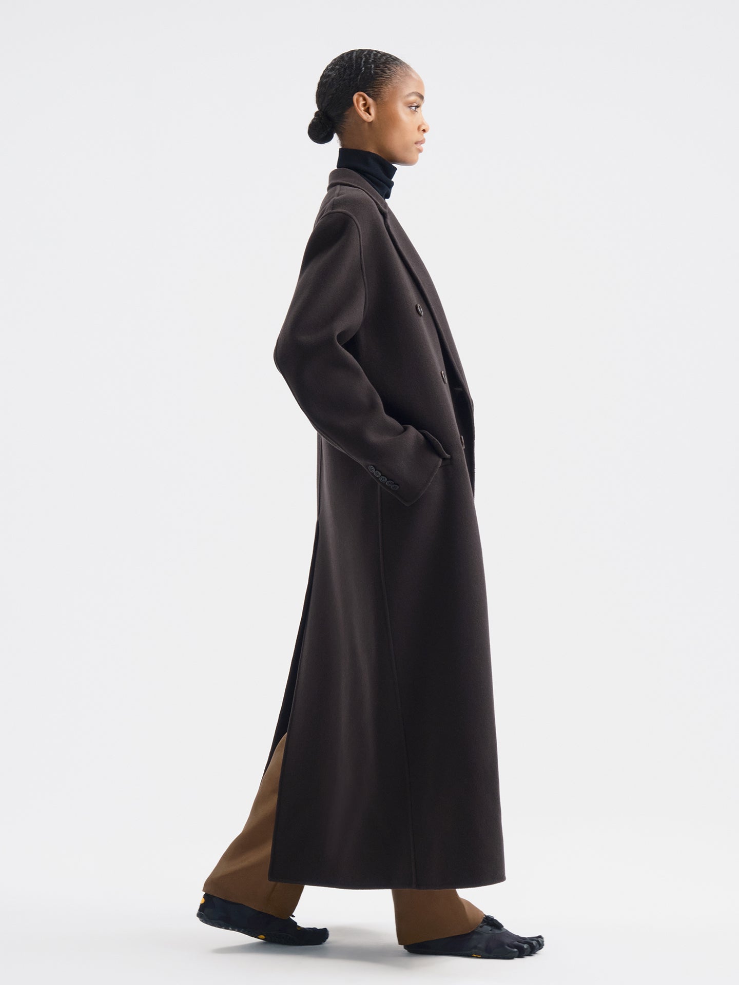 Valent Coat in Wool Cashmere - AFLALO