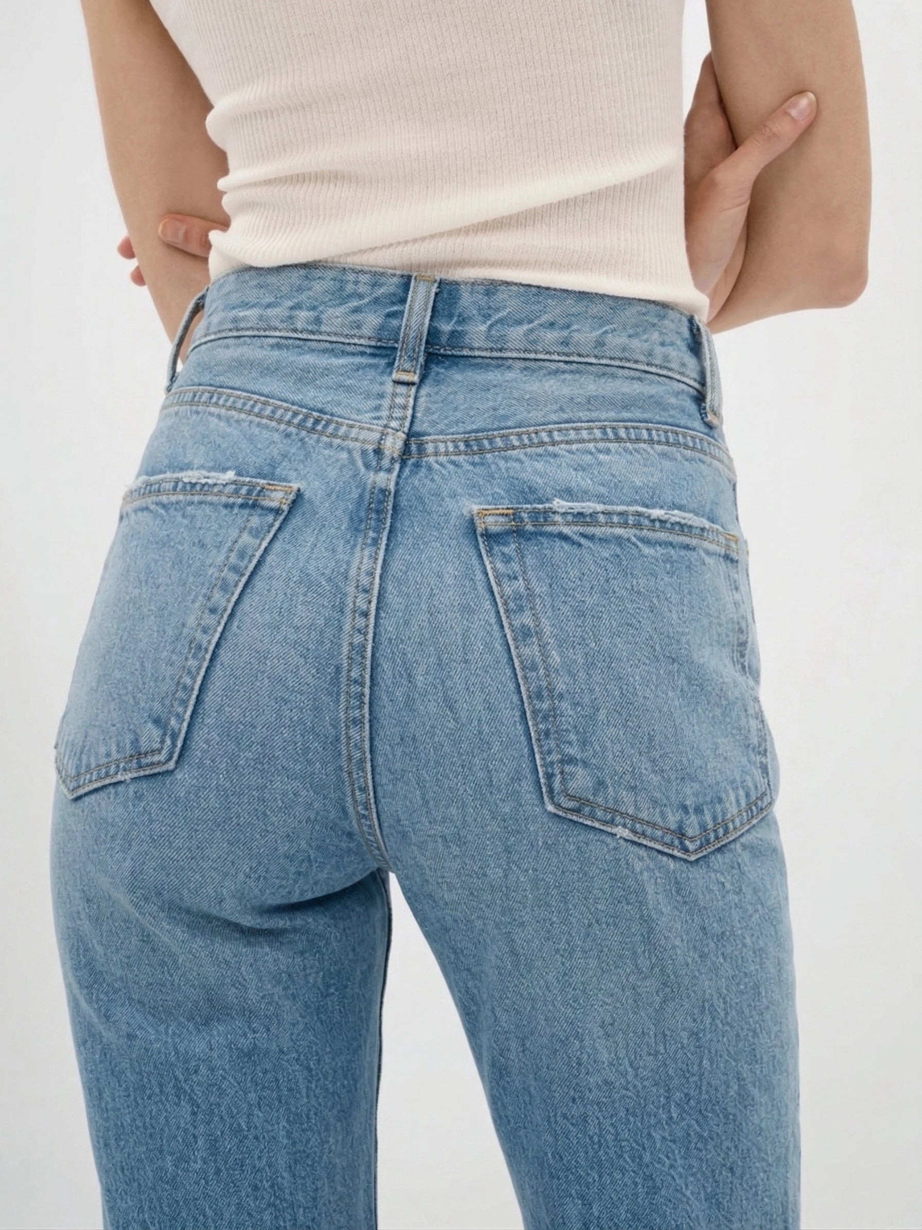 AFLALO Brontë Jean – Country Mesa Rigid Denim - Model Back Detail