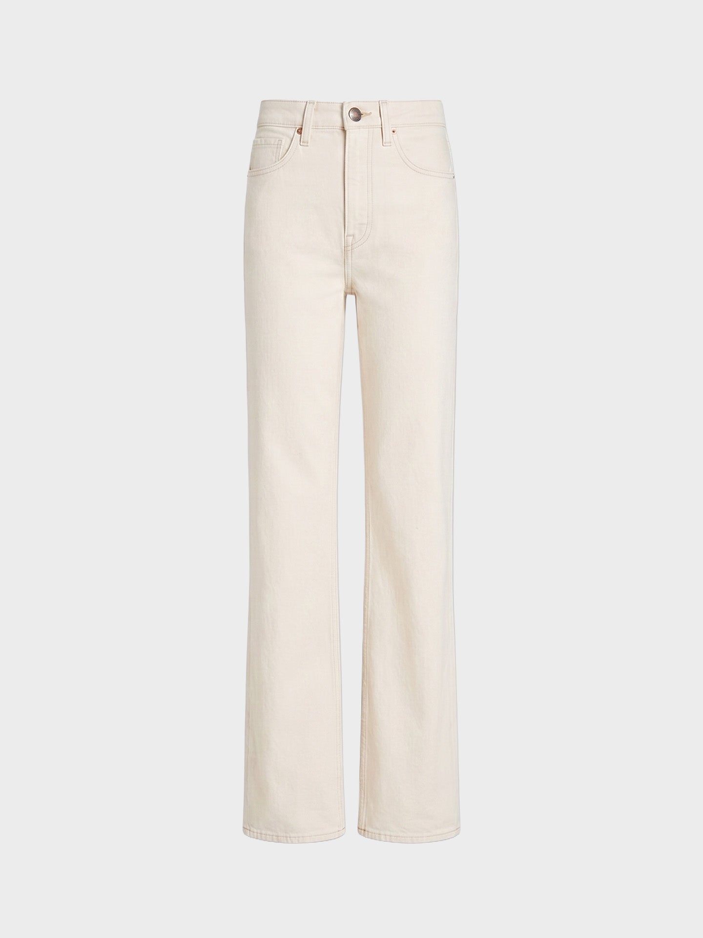 AFLALO Brontë Jean in Rigid Denim – Ecru - Ghost Front