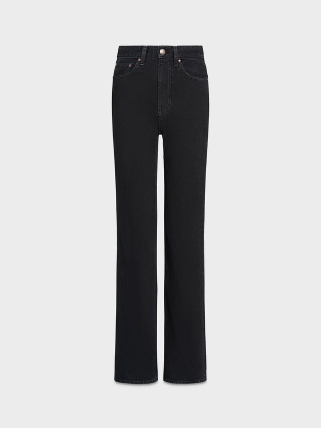 AFLALO Brontë Jean – Shaded Obsidian Rigid Denim - Ghost Front