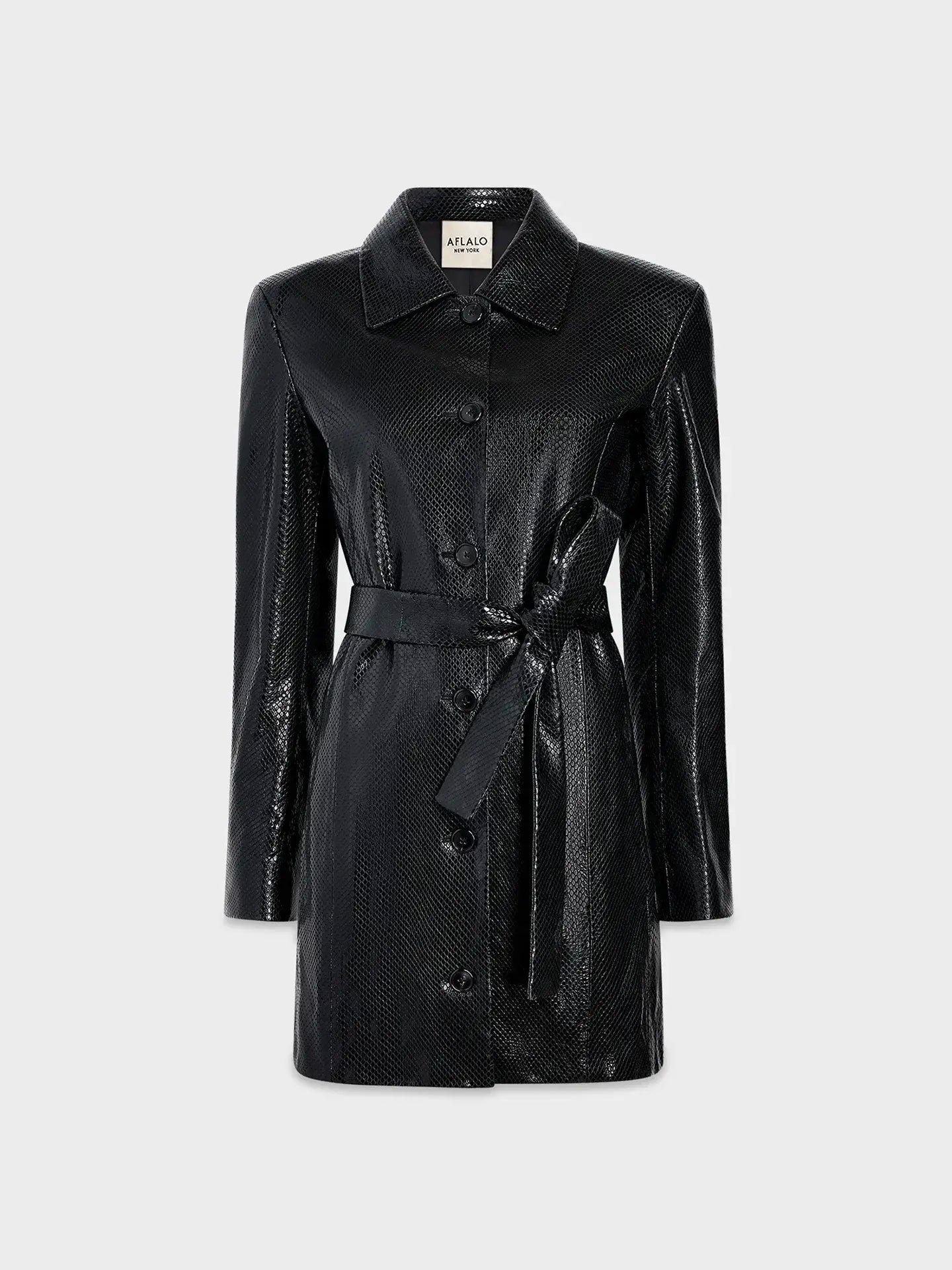 Elyra Jacket in Python Embossed Leather - AFLALO