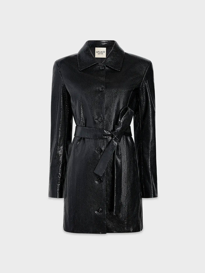 Elyra Jacket in Python Embossed Leather - AFLALO