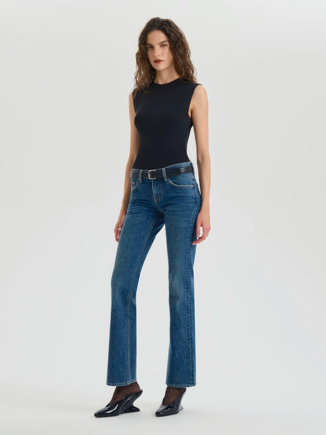AFLALO Leary Jean – Subdued Indigo Rigid Denim - Model Front