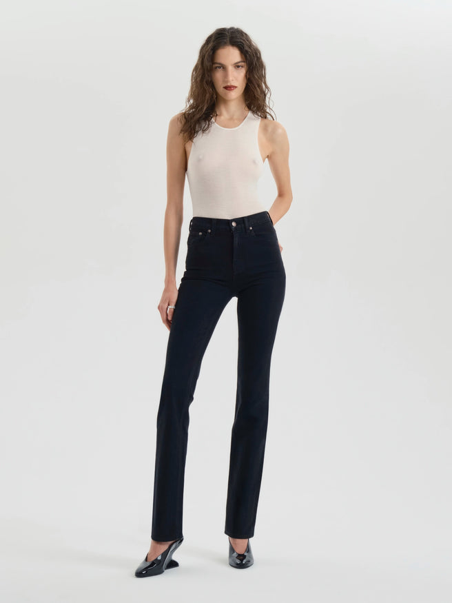 AFLALO Miller Jean – Pure Onyx Stretch Denim - Model Front
