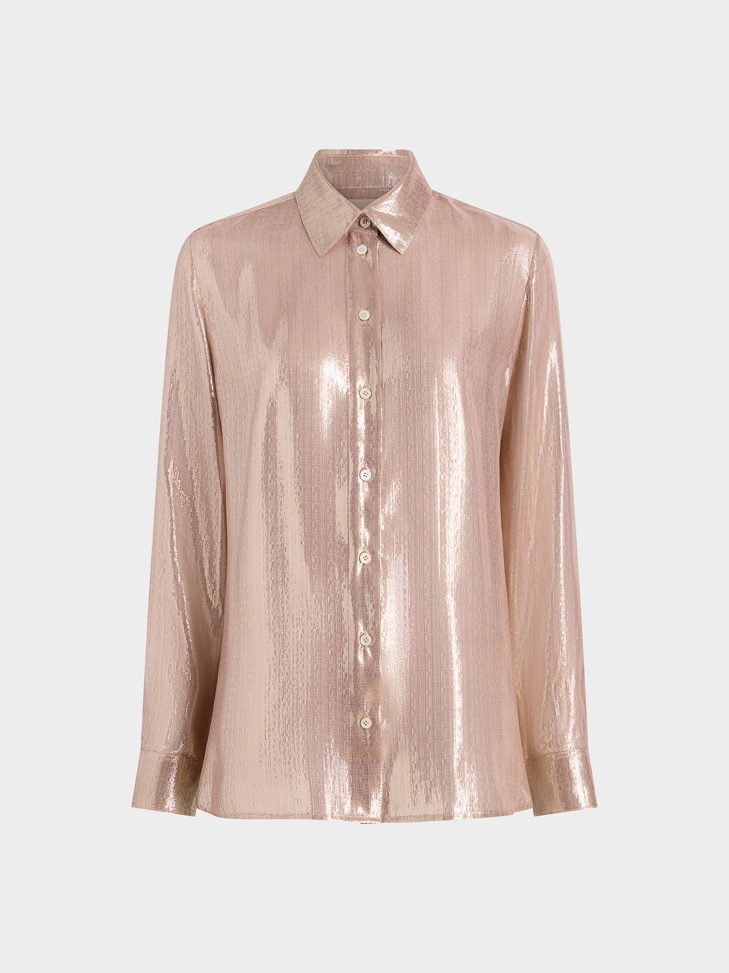 AFLALO Faun Shirt in Silk – Rose Quartz - Ghost Front