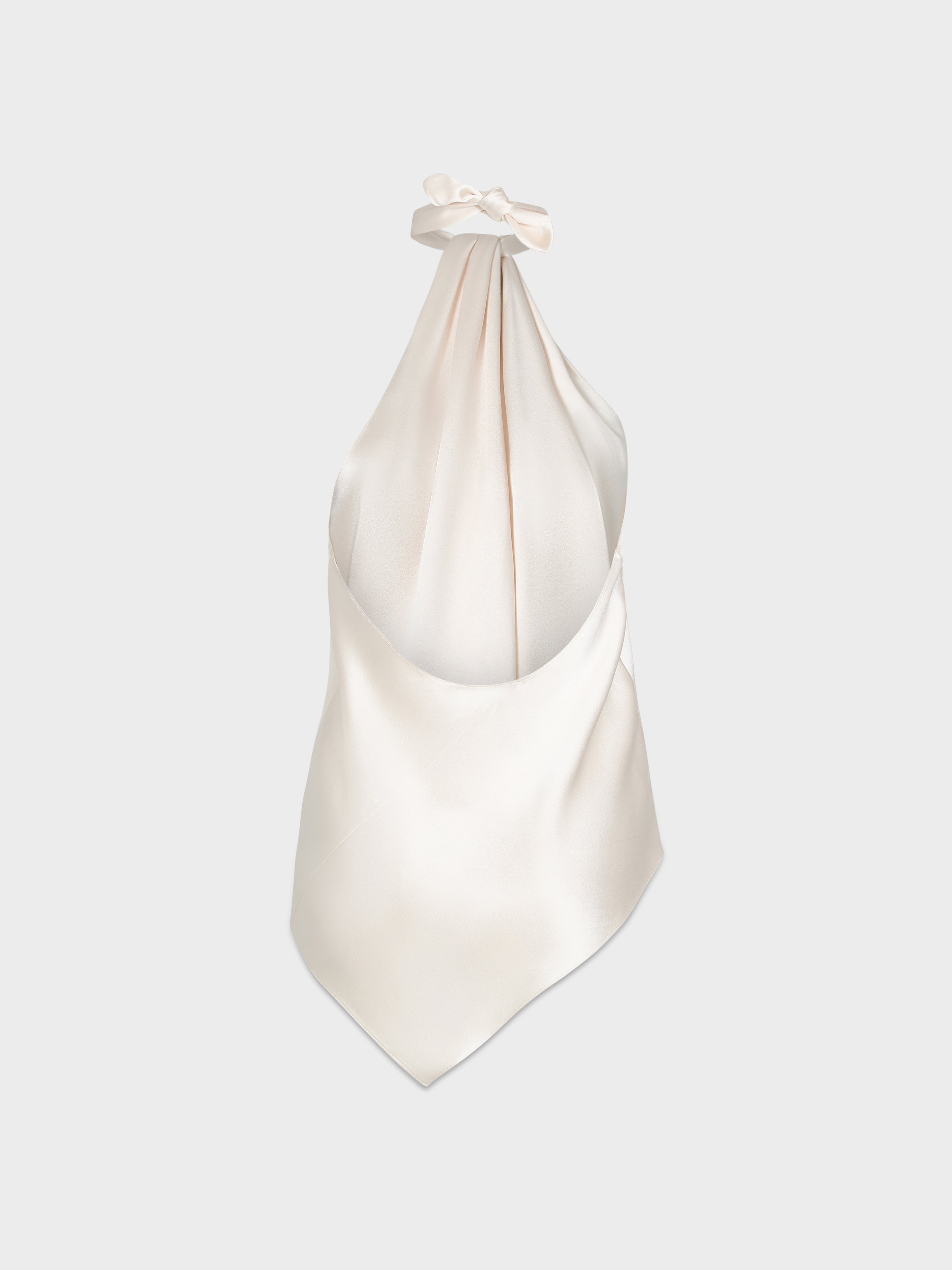AFLALO Safira Top in Silk – Ivory - Ghost Front