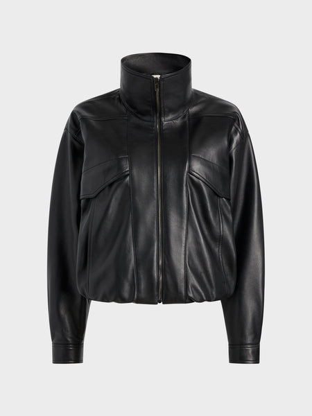 Zadie Jacket Black in Nappa Leather | AFLALO