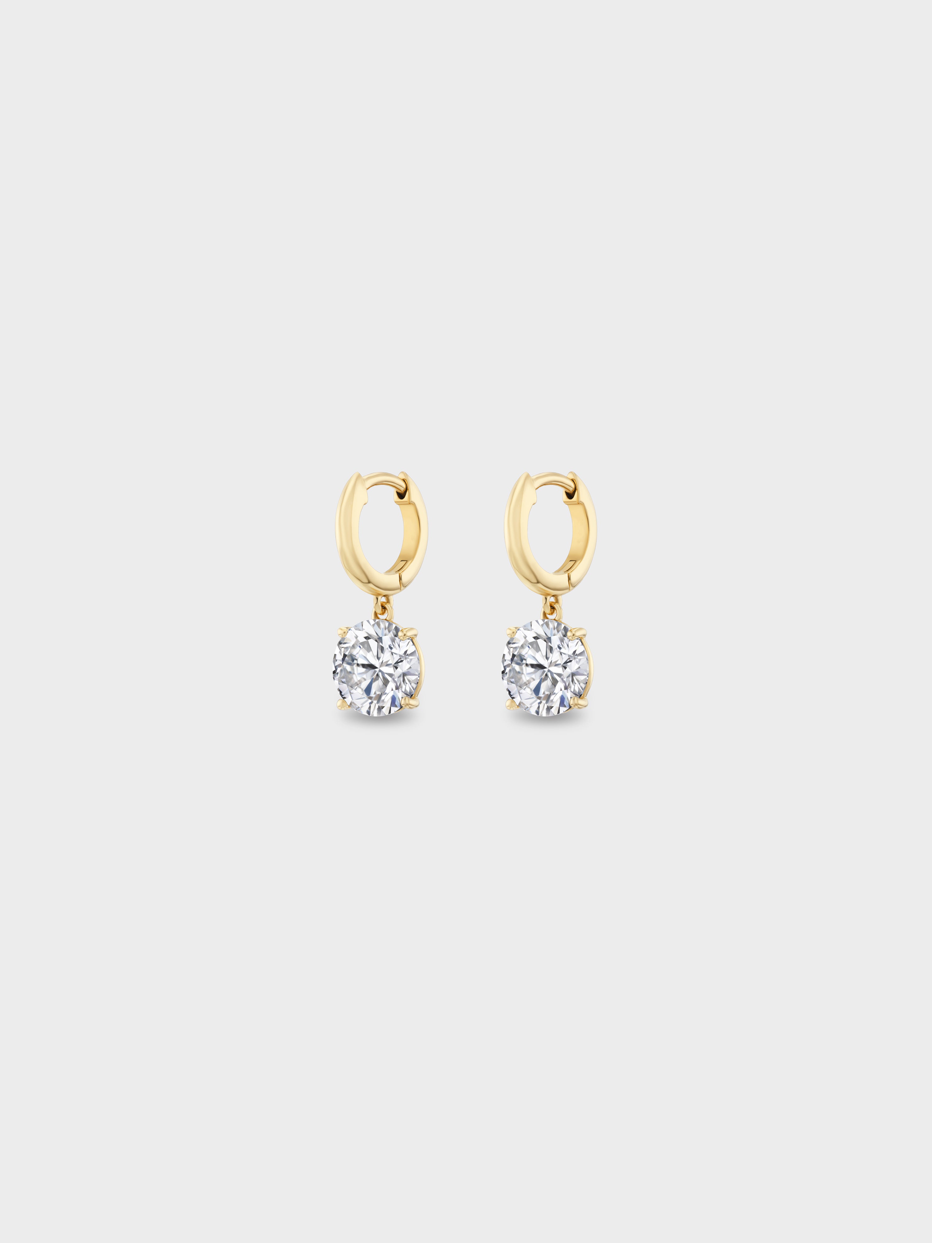 Orbit Solitaire Huggie Earrings in Gold