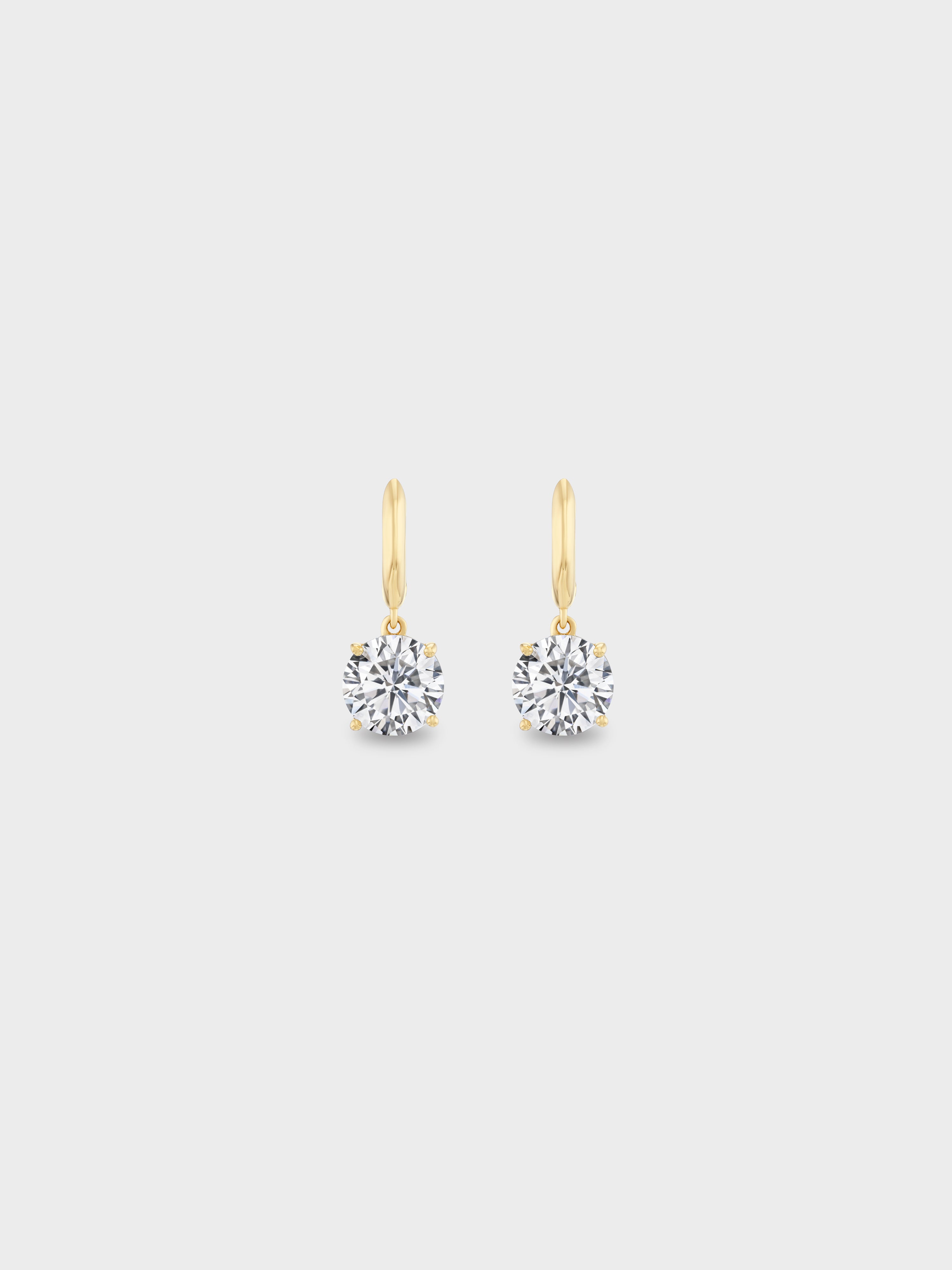 Orbit Solitaire Huggie Earrings in Gold