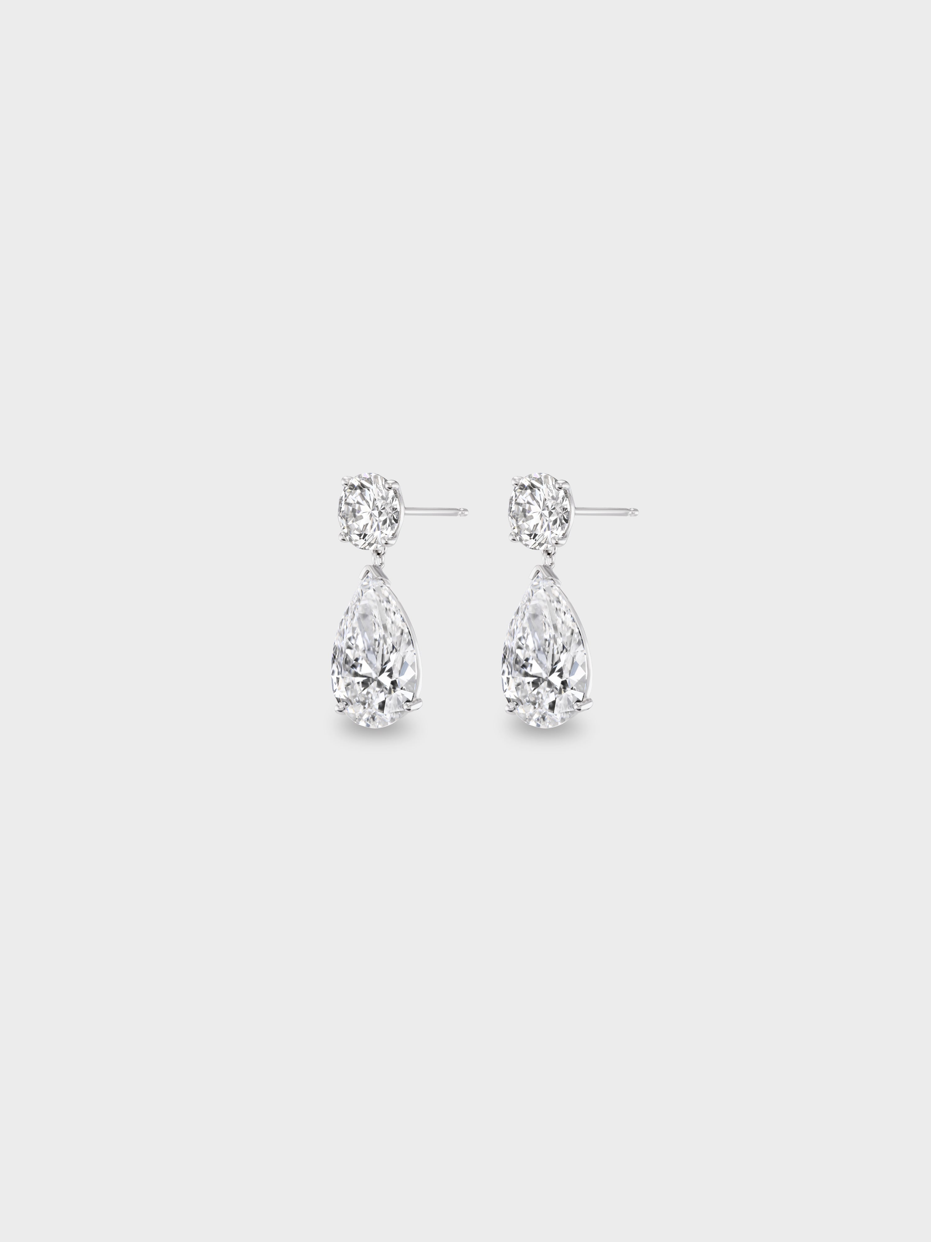 Janes Tears Earrings in White Gold