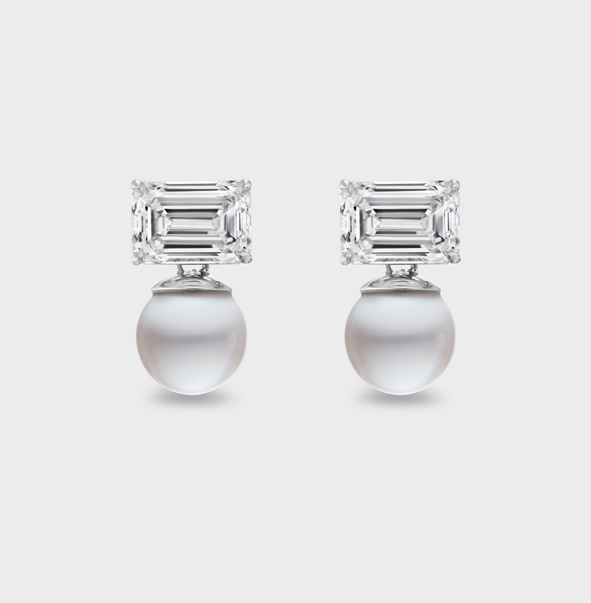 Priestess Tennis Drop Earrings in White Gold
