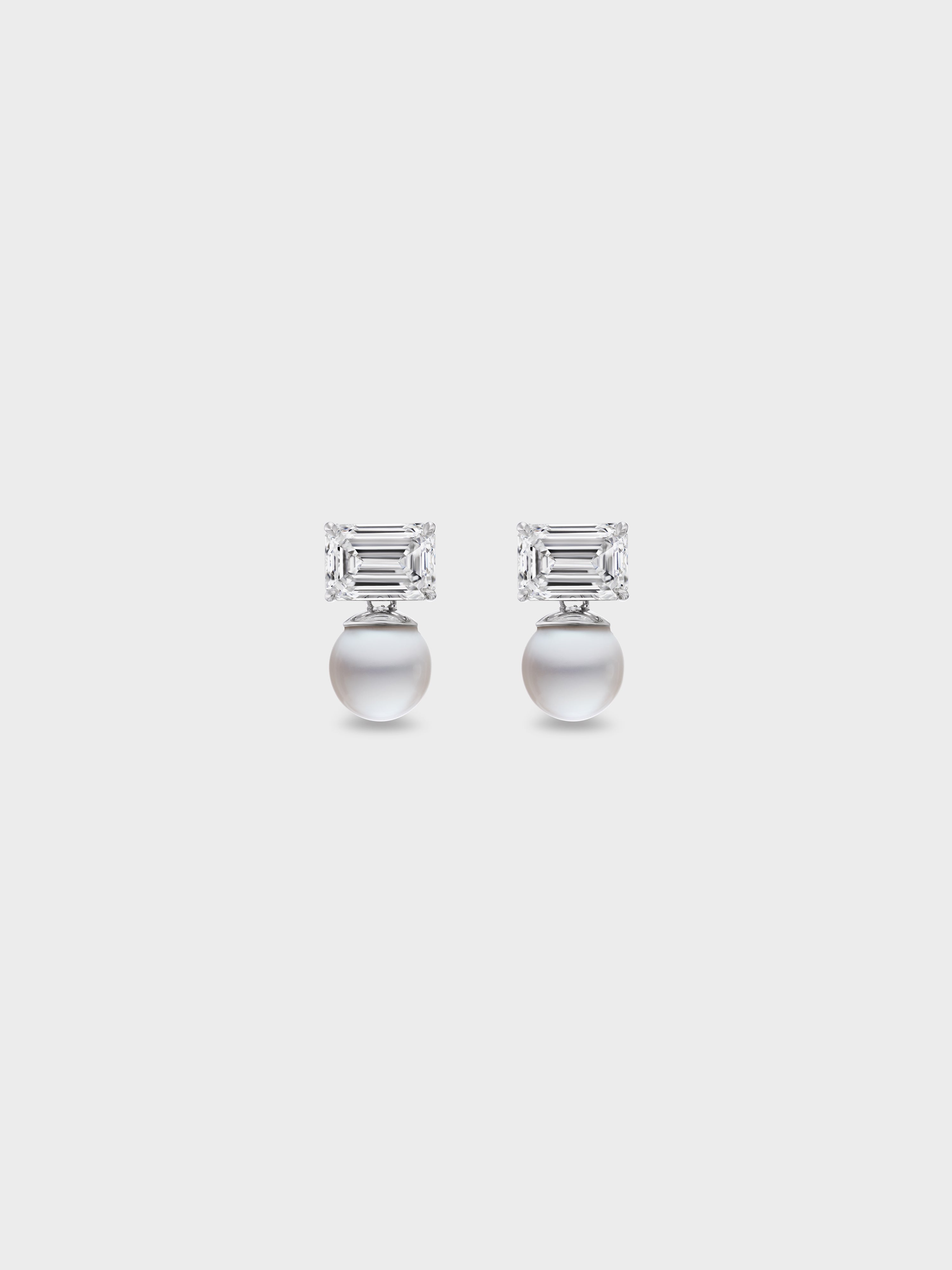 Priestess Tennis Drop Earrings in White Gold