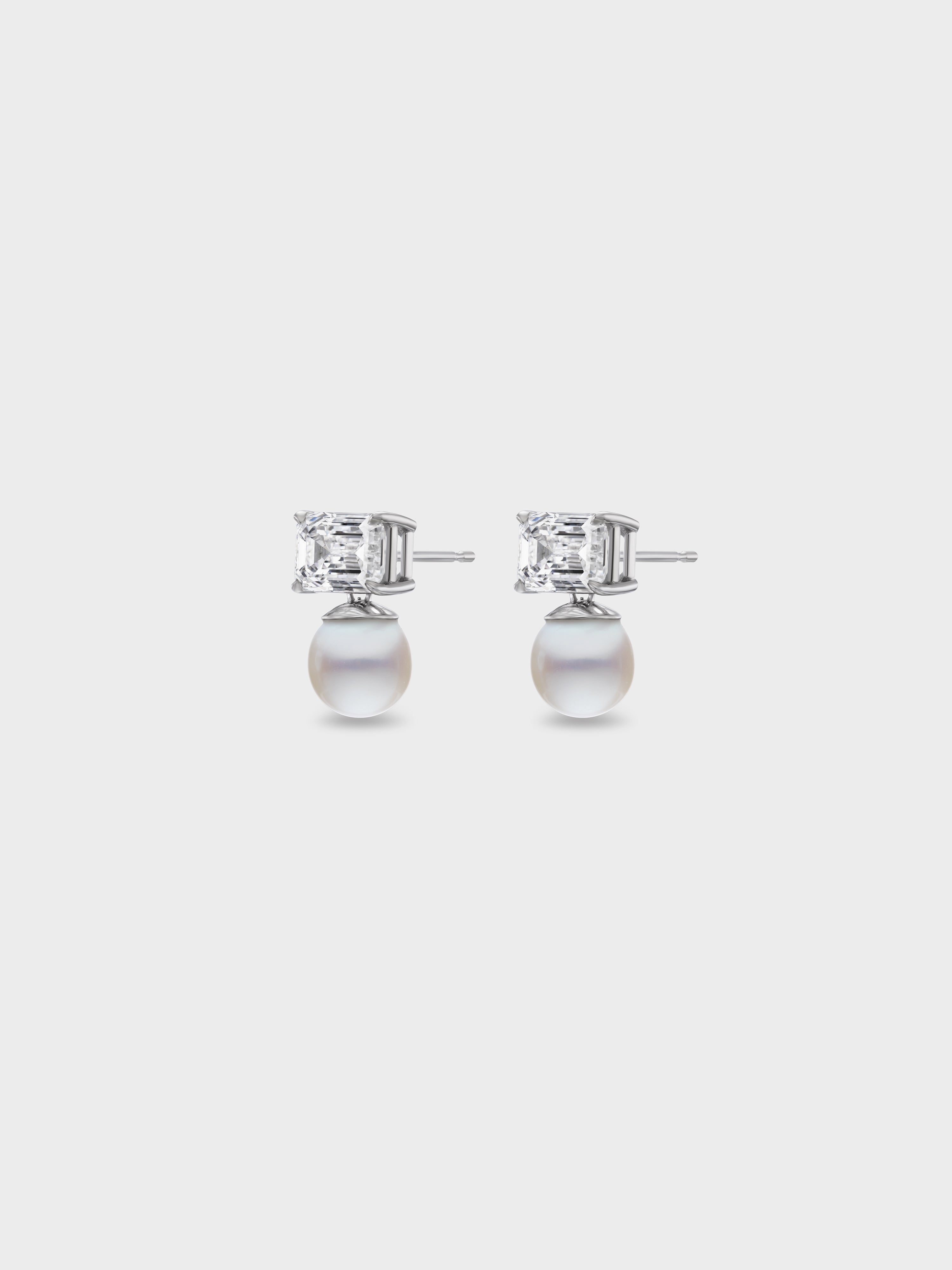Priestess Tennis Drop Earrings in White Gold