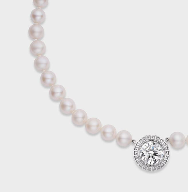 AFLALO Oracle Strand Necklace – White Gold - Ghost Front - Detail