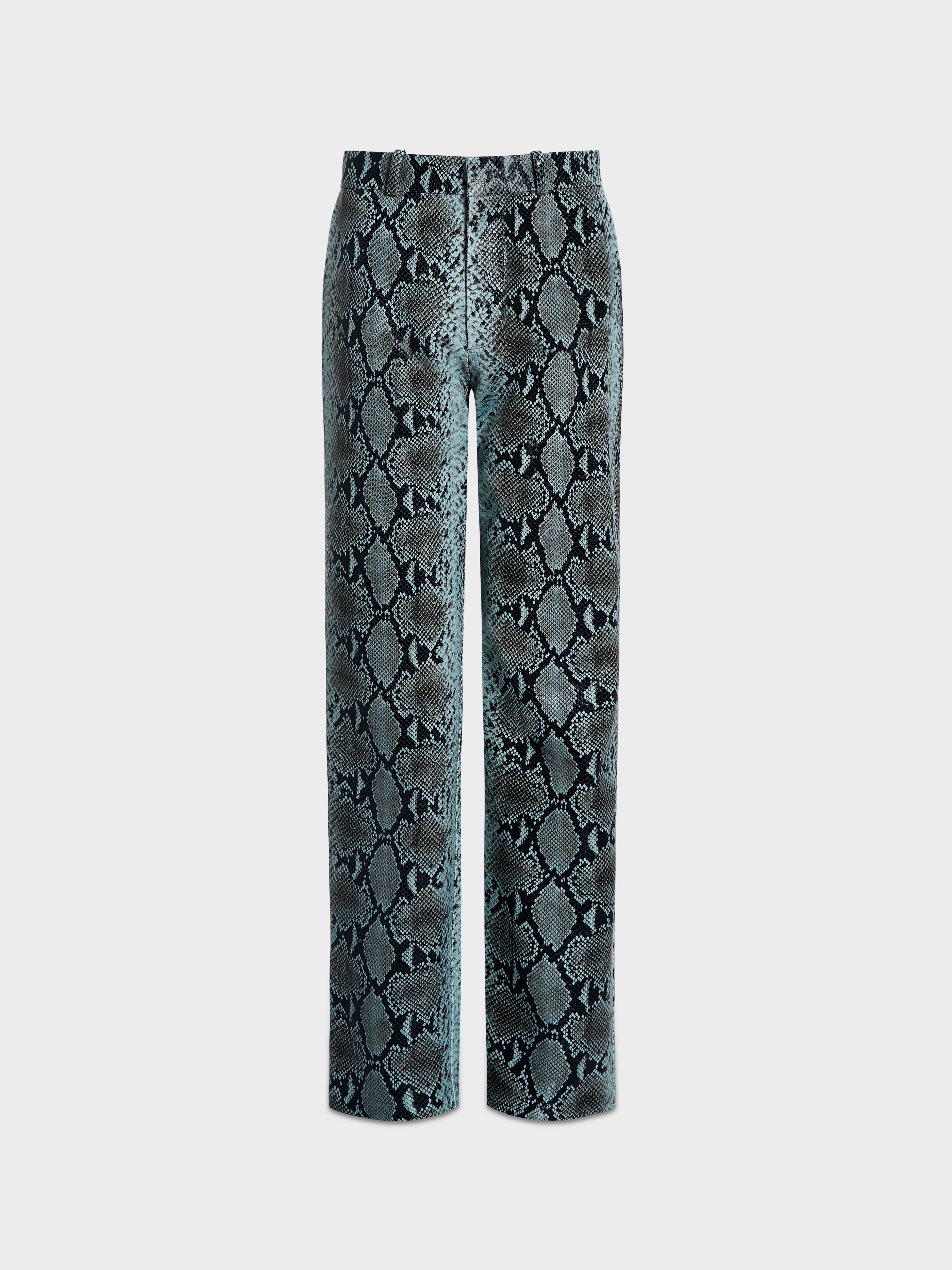 AFLALO Lazare Trouser in Python Embossed Leather – Racer - Ghost Front