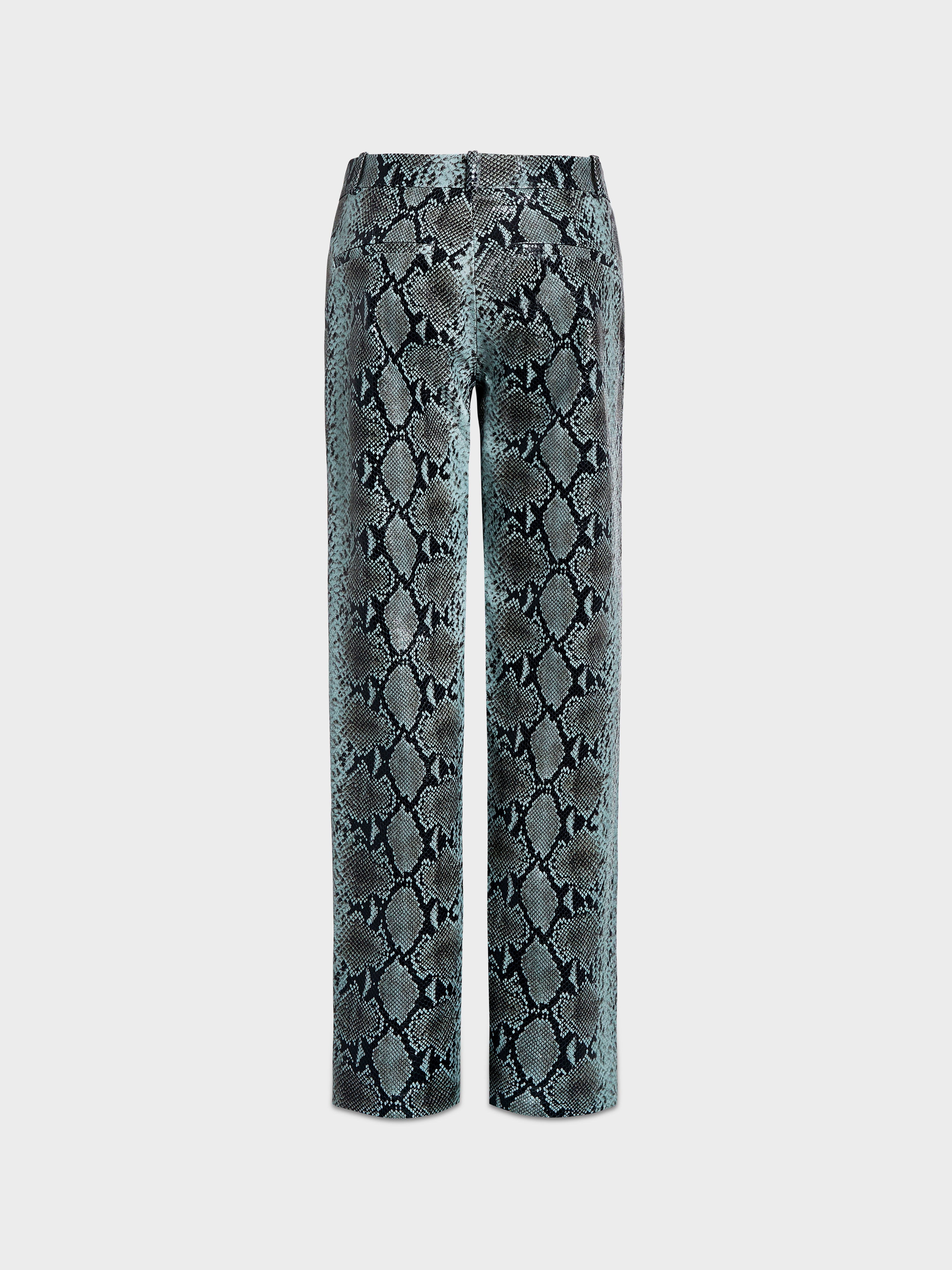 AFLALO Lazare Trouser in Python Embossed Leather – Racer - Ghost Front
